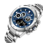 NAVIFORCE NF9217 Military Quartz Stainless Steel Men's Watch – Dial Color: Blue, Strap Color: Silver – Thumbnail 2