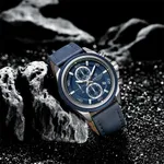 Naviforce 8075 Luxury Genuine Leather Straps Chronograph Sports Men's Watch – Dial Color: Blue, Strap Color: Blue – Thumbnail 2