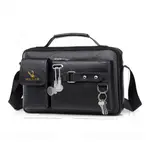 Men's China Artificial Leather Shoulder Office Bag – Color: Black – Thumbnail 1