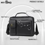 Men's China Artificial Leather Shoulder Office Bag – Color: Black – Thumbnail 2