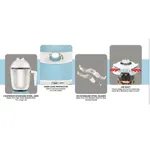 Havells Energia 600W 3 Stainless Steel Jars Mixer Grinder - Blue – Thumbnail 3