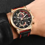 LIGE 10004 Silicone Strap Quartz Analog Premium Sporty Men's Watch – Dial Color: Rose, Strap Color: Black – Thumbnail 2