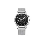 CRRJU 2288 Dive into Luxury Mesh Stainless Steel Casual Men's Watch – Dial Color: Black, Strap Color: Silver – Thumbnail 1