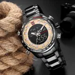 NAVIFORCE NF9093 Luxurious Stainless Steel Dual Time Men's Watch – Dial Color: Rose, Strap Color: Black – Thumbnail 2