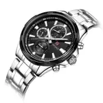 Naviforce NF9089 Stainless Steel Chronograph Multifunctional Classic Men's Watch – Dial Color: Black, Strap Color: Silver – Thumbnail 3