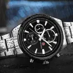 Naviforce NF9089 Stainless Steel Chronograph Multifunctional Classic Men's Watch – Dial Color: Black, Strap Color: Silver – Thumbnail 4