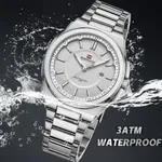 Naviforce 9212 Authentic Stainless Steel Analog Men's Watch – Dial Color: White, Strap Color: White – Thumbnail 2