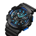 SKMEI 1688 Fashion Sport Waterproof Rubber Analog Digital Men's Watch – Dial Color: Blue, Strap Color: Black – Thumbnail 2