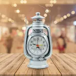 Vintage Alarm Clock Retro Oil Lamp Table Clock Watch – Color: White – Thumbnail 2