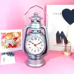 Vintage Alarm Clock Retro Oil Lamp Table Clock Watch – Color: White – Thumbnail 3
