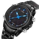 NAVIFORCE NF9050 Stainless Steel Dual Time Wrist Men's Watch – Dial Color: Blue, Strap Color: Black – Thumbnail 2