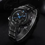 NAVIFORCE NF9050 Stainless Steel Dual Time Wrist Men's Watch – Dial Color: Blue, Strap Color: Black – Thumbnail 4