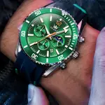 OLEVS 9916 Sports Waterproof Luminous Multifunction Silicone Band Men's Quartz Wristwatch  – Dial Color: Green, Strap Color: Black – Thumbnail 5