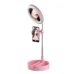G3 3 In 1 Dimmable LED Ring Light 6 Inch Folding Desktop Selfie Light Mirror Lamp – Thumbnail 4