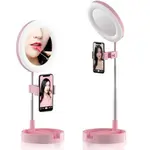 G3 3 In 1 Dimmable LED Ring Light 6 Inch Folding Desktop Selfie Light Mirror Lamp – Thumbnail 1