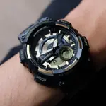 Casio AEQ-110W-1A2V Youth Telememo World Time Analog-Digital Sports Watch  – Dial Color: Gold, Strap Color: Black – Thumbnail 5