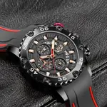 LIGE 10027 Premium PU Leather Analog Sporty Men's Watch – Dial Color: Black, Strap Color: Black – Thumbnail 2