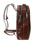 100% Genuine Cow Leather Unique Smart & Stylish 3 in 1 Backpack – Color: Brown – Thumbnail 3