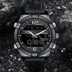 NAVIFORCE NF9128 Dual Display PU Leather Men's Watch – Dial Color: Black, Strap Color: Black – Thumbnail 4