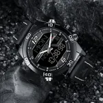 NAVIFORCE NF9128 Dual Display PU Leather Men's Watch – Dial Color: Black, Strap Color: Black – Thumbnail 6