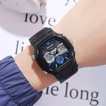 SKMEI 2389 Fashion Analog Digital Function Sport Men's Watch – Dial Color: Blue, Strap Color: Black – Thumbnail 4