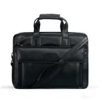 Genuine Cow Leather Laptop Corporate Design Official Bag – Color: Black – Thumbnail 1