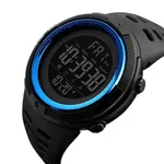 Skmei 1251 Digital Dial PU Strap Waterproof Sports Men's Watch – Dial Color: Blue, Strap Color: Black – Thumbnail 2