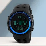 Skmei 1251 Digital Dial PU Strap Waterproof Sports Men's Watch – Dial Color: Blue, Strap Color: Black – Thumbnail 3