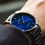 Casio MTP-VT01D-2BUDF Enticer Men's Analog Stainless Steel Chain Wristwatch – Dial Color: Blue, Strap Color: Black – Thumbnail 2