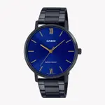 Casio MTP-VT01D-2BUDF Enticer Men's Analog Stainless Steel Chain Wristwatch – Dial Color: Blue, Strap Color: Black – Thumbnail 1