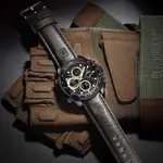 Naviforce NF9197L Comfortable Genuine Leather Strap Dual Display Sport Men's Watch – Dial Color: Black, Strap Color:  Brown  – Thumbnail 5