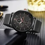 Naviforce NF3003 Mesh Stainless Steel Quartz Men's Watch – Dial Color: Black, Strap Color: Black – Thumbnail 3