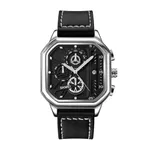 SKMEI 1963 Waterproof Quartz Chronograph Men's Watch – Dial Color: Silver, Strap Color: Black – Thumbnail 1