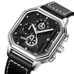 SKMEI 1963 Waterproof Quartz Chronograph Men's Watch – Dial Color: Silver, Strap Color: Black – Thumbnail 2