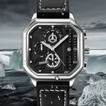SKMEI 1963 Waterproof Quartz Chronograph Men's Watch – Dial Color: Silver, Strap Color: Black – Thumbnail 3