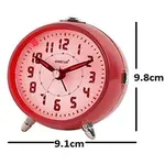 OREVA Plastic Alarm Table Clock with LED and 4 Step Buzzer Sound – Color: Red – Thumbnail 2