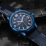 Naviforce NF9177 Top Quality Leather Strap Creative Calendar Unique Fashion Men's Watch – Dial Color: Blue, Strap Color: Blue – Thumbnail 3