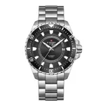 NAVIFORCE NFS1004 Luxury Mechanical Luminous Waterproof Men's Watch – Dial Color: Grey, Strap Color: Silver – Thumbnail 1