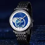 Nibosi 2539 New Sky Stars Design Stainless Steel Analog Men's Watch – Dial Color: Black, Strap Color: Black – Thumbnail 3
