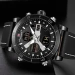 Naviforce 9132 Sport Military Dual Display Multifunction Men's Watch – Dial Color: White, Strap Color: Black – Thumbnail 4