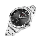 NAVIFORCE NF9213 Analog Waterproof Stainless Steel Watch For Men – Dial Color: Black, Strap Color: Silver – Thumbnail 2