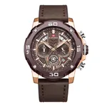 NAVIFORCE NF9175 Leather Chronograph Men's Watch – Dial Color: Rose, Strap Color: Rose – Thumbnail 1