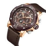 NAVIFORCE NF9175 Leather Chronograph Men's Watch – Dial Color: Rose, Strap Color: Rose – Thumbnail 2