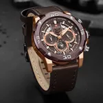 NAVIFORCE NF9175 Leather Chronograph Men's Watch – Dial Color: Rose, Strap Color: Rose – Thumbnail 3