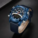 Naviforce NF9181L Dual Display Quartz Waterproof Men's watch – Dial Color: Blue, Strap Color: Blue – Thumbnail 3