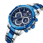 NAVIFORCE NF9196 Silver Stainless Steel Chronograph Men's Watch – Dial Color: Blue, Strap Color: Silver – Thumbnail 2