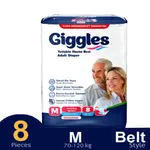 Giggles Soft and Cotton-Like Layer Adult Diaper Jumbo Belt – Size: M, Quantity: 8 pcs – Thumbnail 1
