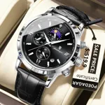 Poedagar 882L Luxury Sports Waterproof Luminous Watch For Men – Dial Color: Silver, Strap Color: Black – Thumbnail 2