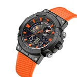 NAVIFORCE NF9219 Luxury Fashion Quartz Analog Digital Men's Watch – Dial Color: Black, Strap Color: Orange – Thumbnail 2