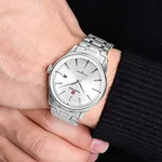 NAVIFORCE NF9230 Gentle Elegant Waterproof Men’s Watch – Dial Color: Grey, Strap Color: Silver – Thumbnail 3